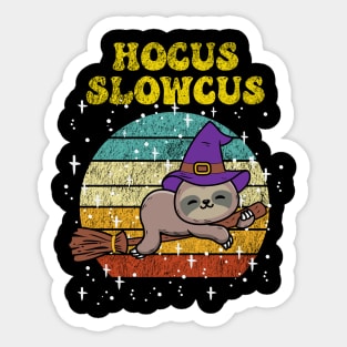 Hocus slowcus sloth shirt sloth lover funny scary halloween costume retro Sticker